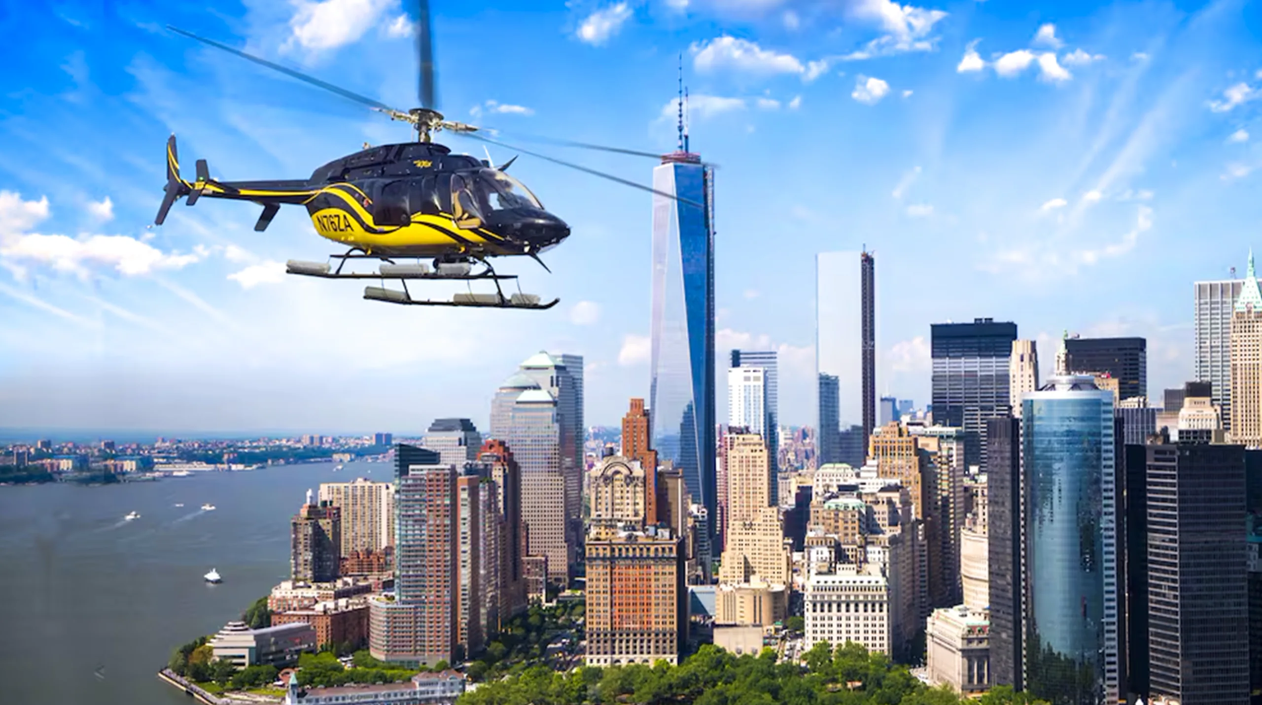 Helikopter rondvlucht in New York Helicopter flight in New York Helikopterflug in New York